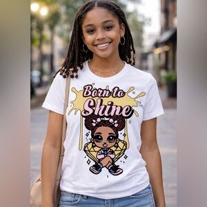 Born to Shine White Graphic Tee